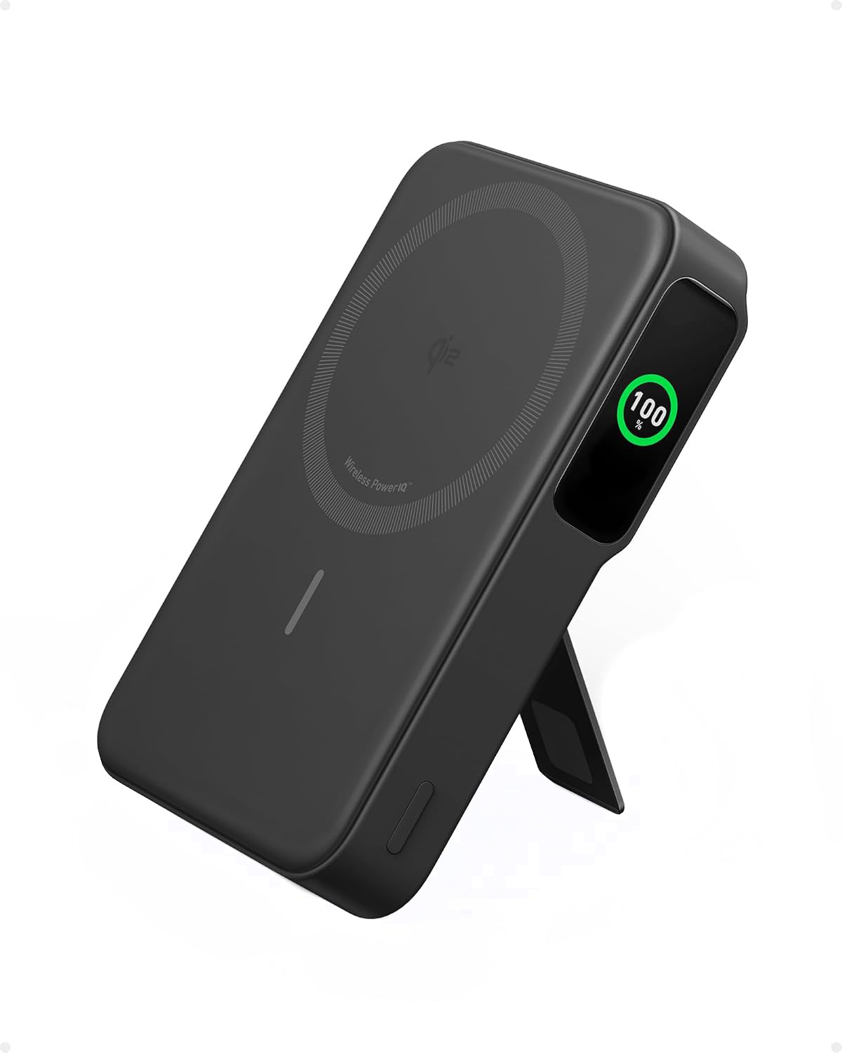 Spoljna bežična baterija Anker MagGo, 10000mAh, 27W, PD + FQI, 1 x QI - 1 x USB-C, Crna A1654011