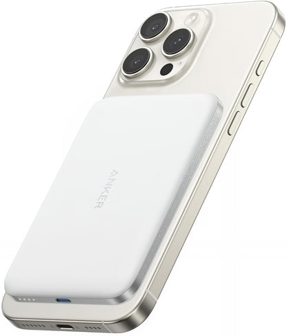 Spoljna bežična baterija Anker Nano, 5000mAh, 20W, PD + FQI, 1 x QI - 1 x USB-C, Bela A1665H21