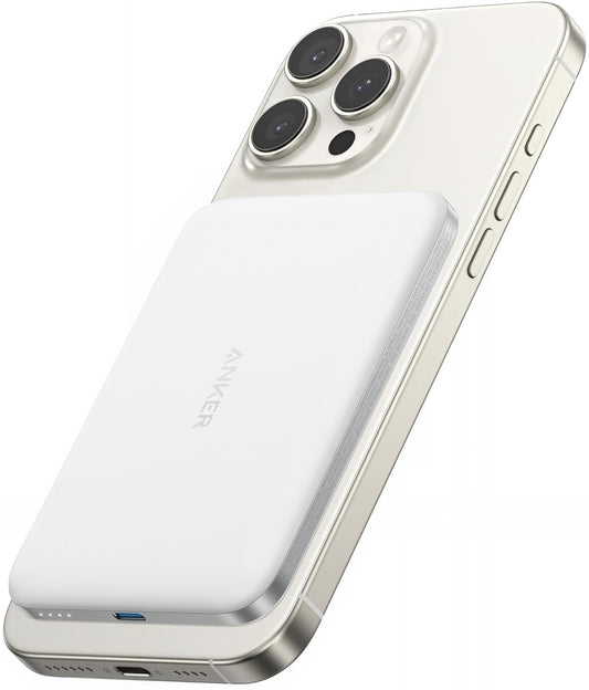 Spoljna bežična baterija Anker Nano, 5000mAh, 20W, PD + FQI, 1 x QI - 1 x USB-C, Bela A1665H21