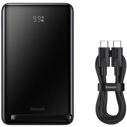 Baseus Magnetic Bracket Wireless External Battery, 10000mAh, 20W, PD + FQI, 1 x QI - 1 x USB-C, Blue PPCX000203 PPCX000203 