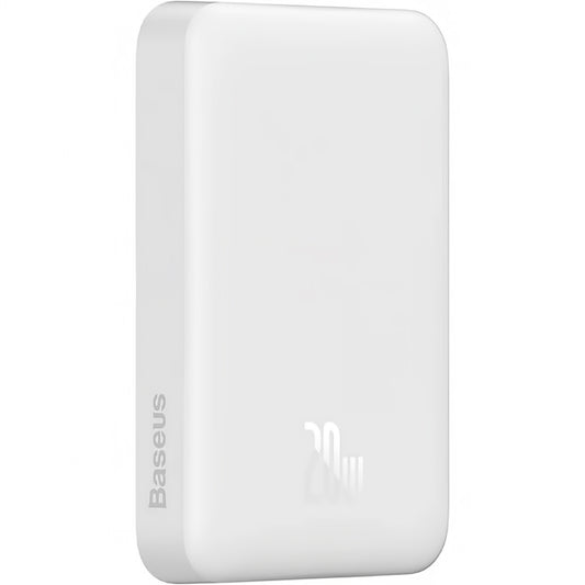 Spoljna Baterija Bežična Baseus Magnetic Mini, 10000mAh, 20W, PD + FQI, 1 x QI - 1 x USB-C, Bela PPCX07002