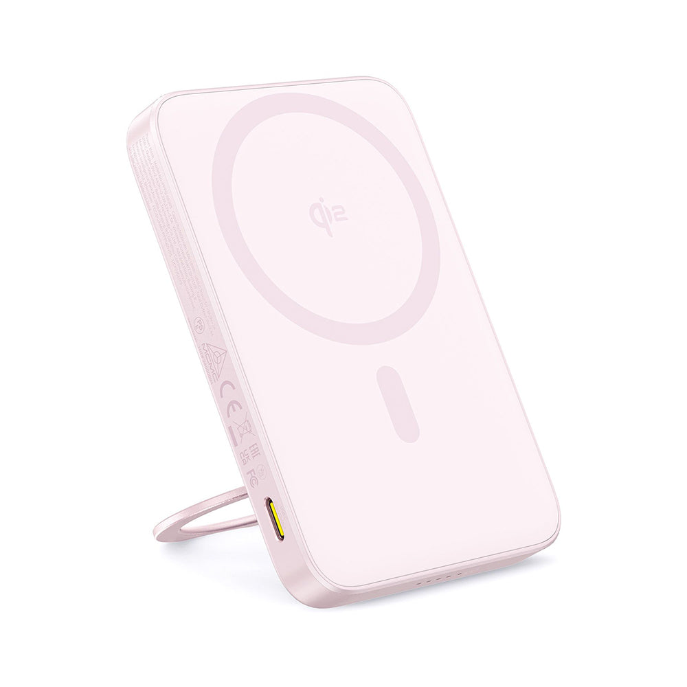Spoljna bežična baterija Baseus PicoGo, 5000mAh, 20W, PD + FQI, 1 x QI - 1 x USB-C, Roze P10076800413-00