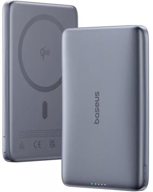 Spoljna bežična baterija Baseus PicoGo AM41, 10000mAh, 27W, PD + FQI, 1 x QI - 1 x USB-C, Siva E0027200