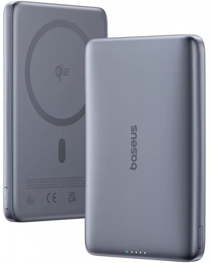 Spoljna bežična baterija Baseus PicoGo AM41, 10000mAh, 27W, PD + FQI, 1 x QI - 1 x USB-C, Siva E0027200