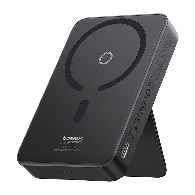 Spoljna bežična baterija Baseus MagPro PPCXZ05, 5000mAh, 20W, PD + FQI, 1 x QI - 1 x USB-C, Crna, Ponovo zapečaćena P10064101123-00