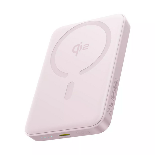 Spoljna bežična baterija Baseus Enerfill FM12, 10000mAh, 22.5W, PD + FQI, 1 x QI - 1 x USB-C, Roze E0028502
