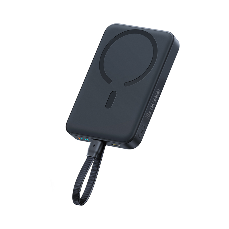 Baseus EnerFill FM11 bežna eksterna baterija, 10000 mAh, 30 W, PD + FQI, 1 x QI – 2 x USB-C, crna E0028904