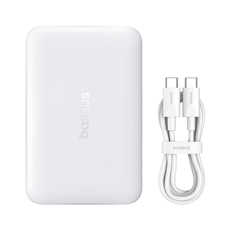 Bežična eksterna baterija Baseus EnerFill FM11, 10000mAh, 30W, PD + FQI, 1 x QI - 1 x USB-C, Bela