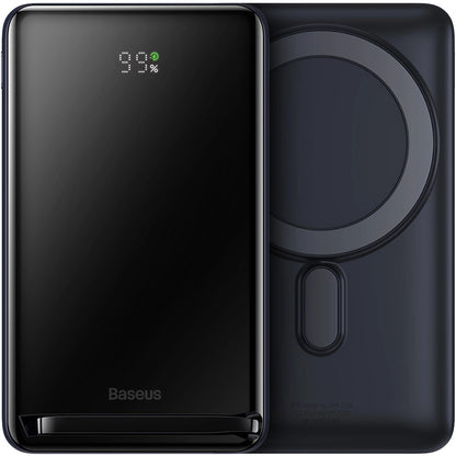 Baseus Magnetic Bracket Wireless External Battery, 10000mAh, 20W, PD + FQI, 1 x QI - 1 x USB-C, Blue PPCX000203 PPCX000203 