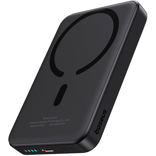Spoljna baterija Wireless Baseus Magnetic Mini, 10000mAh, 20W, PD + FQI, 1 x QI - 1 x USB-C, Crna P10059001113-00