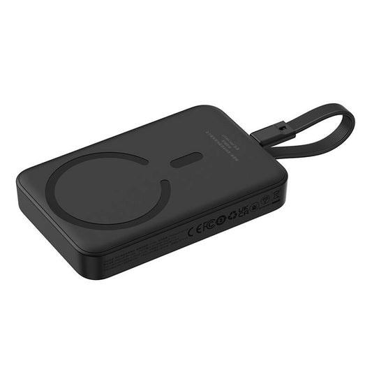 Wireless External Battery Baseus Magnetic Mini, 10000mAh, 30W, PD + FQI, 1 x QI - 2 x USB-C, Black P1002210B113-00