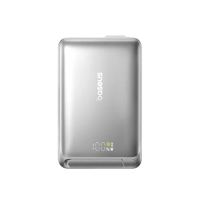 Baterie Externa Wireless Baseus Nomos Kickstand, 10000mAh, 45W, PD + QI, 1 x QI - 1 x USB-C, Neagra P10078800843-00