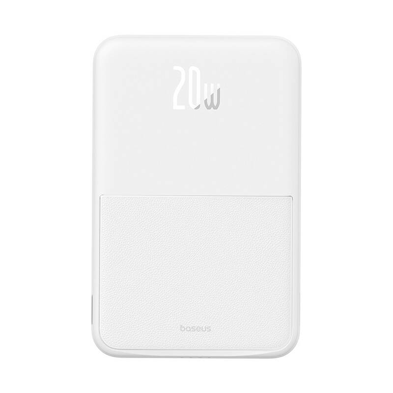 Spoljna bežična baterija Baseus MagPro PPCXZ05, 5000mAh, 20W, PD + FQI, 1 x QI - 1 x USB-C, Bela P10064101223-00