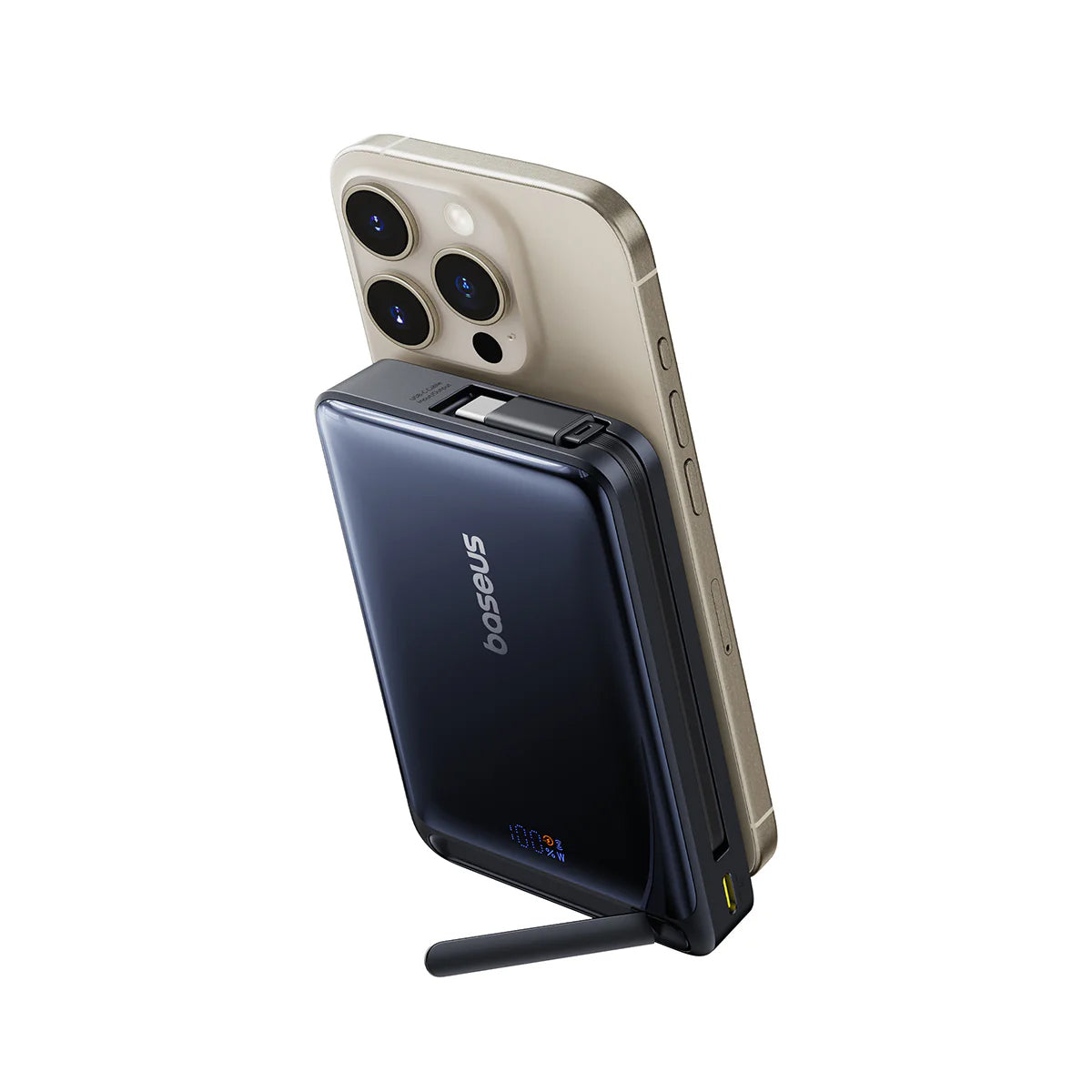 Spoljna bežična baterija Baseus Nomos, 10000mAh, 45W, PD + FQI, 1 x QI - 2 x USB-C, Crna P10078800123-00