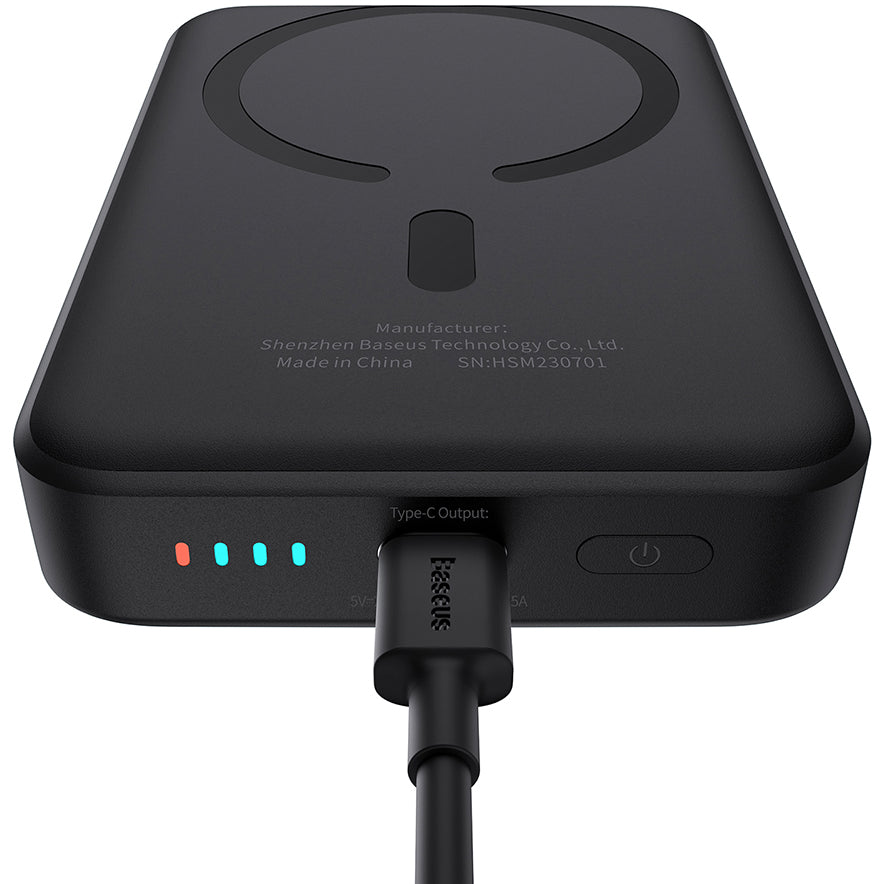 Spoljna baterija Wireless Baseus Magnetic Mini, 10000mAh, 20W, PD + FQI, 1 x QI - 1 x USB-C, Crna P10059001113-00