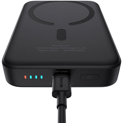 Spoljna baterija Wireless Baseus Magnetic Mini, 10000mAh, 20W, PD + FQI, 1 x QI - 1 x USB-C, Crna P10059001113-00