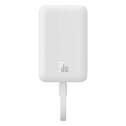 Wireless External Battery Baseus Magnetic Mini, 10000mAh, 30W, PD + FQI, 1 x QI - 2 x USB-C, White P1002210B223-00