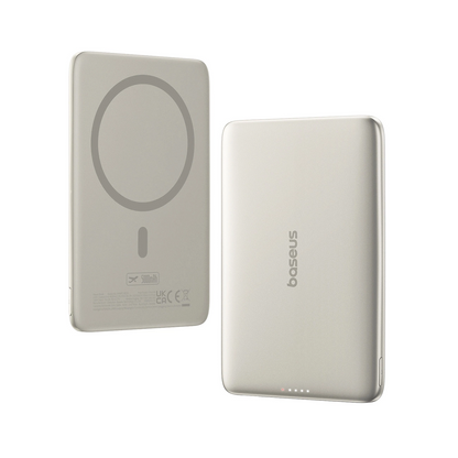 Spoljna bežična baterija Baseus PicoGo AM41, 5000mAh, 20W, PD + FQI, 1 x QI - 1 x USB-C, Bež