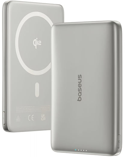Spoljna bežična baterija Baseus PicoGo AM41, 10000mAh, 27W, PD + FQI, 1 x QI - 1 x USB-C, Bež E0027203