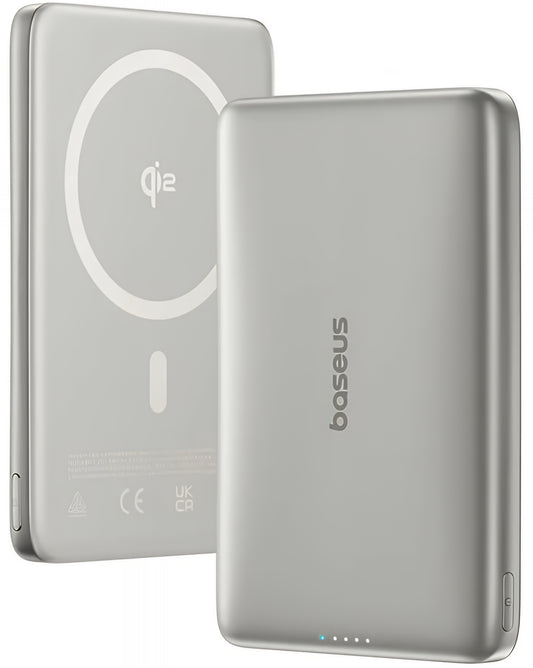 Spoljna bežična baterija Baseus PicoGo AM41, 10000mAh, 27W, PD + FQI, 1 x QI - 1 x USB-C, Bež E0027203