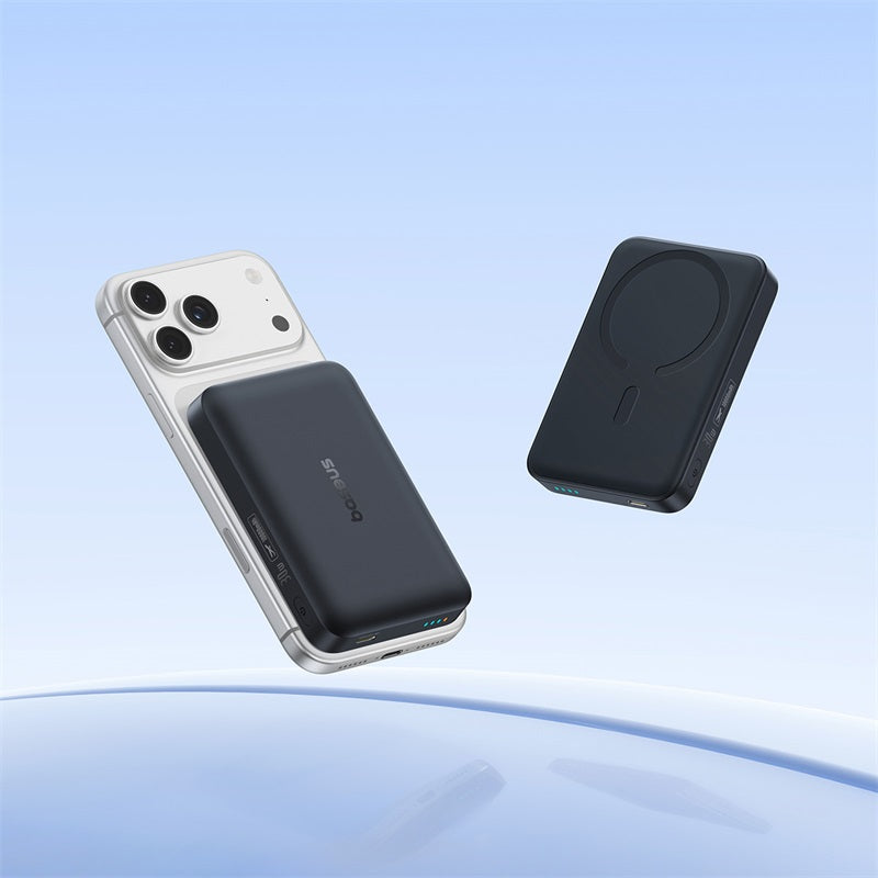 Bežična eksterna baterija Baseus EnerFill FM11, 10000mAh, 30W, PD + FQI, 1 x QI - 1 x USB-C, Crna