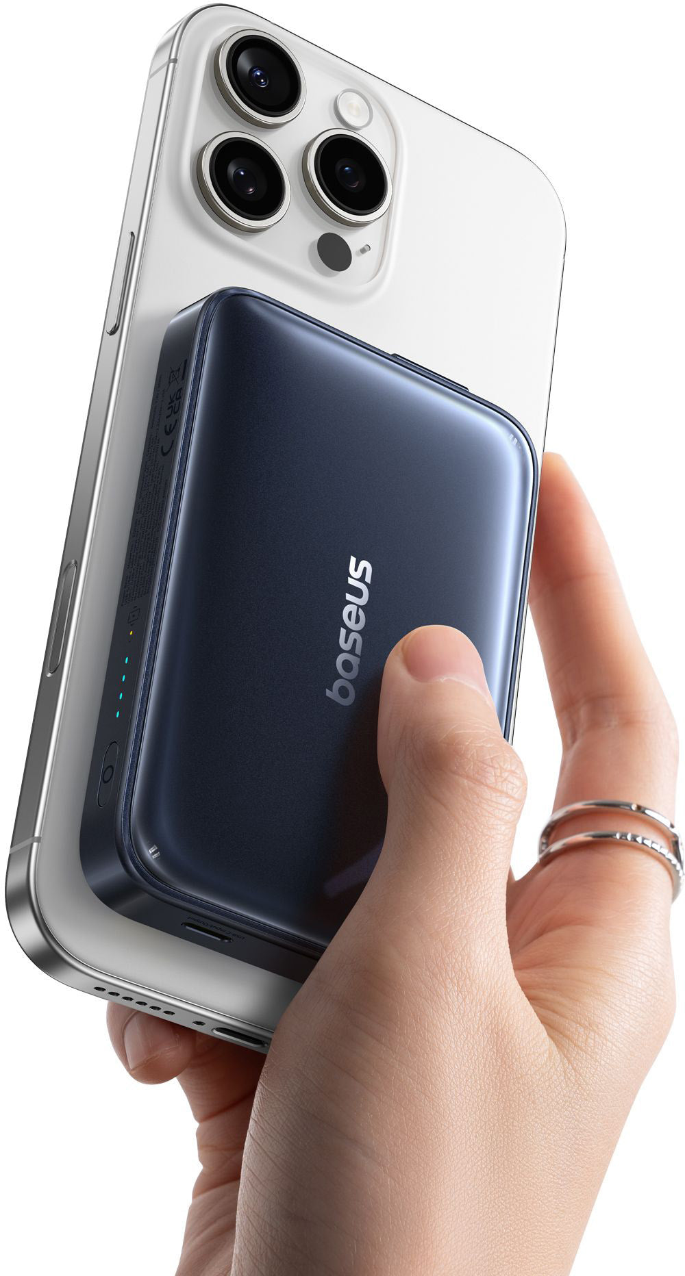 Bežična eksterna baterija Baseus PicoGo AM61, 10000mAh, 45W, PD + FQI, 1 x QI - 2 x USB-C, Crna E0028V00