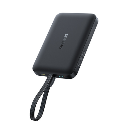 Baseus EnerFill FM11 bežna eksterna baterija, 10000 mAh, 30 W, PD + FQI, 1 x QI – 2 x USB-C, crna E0028904