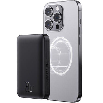 Spoljna baterija Wireless Baseus Magnetic Mini, 10000mAh, 20W, PD + FQI, 1 x QI - 1 x USB-C, Crna P10059001113-00