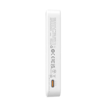 Spoljna bežična baterija Baseus MagPro PPCXZ05, 5000mAh, 20W, PD + FQI, 1 x QI - 1 x USB-C, Bela P10064101223-00