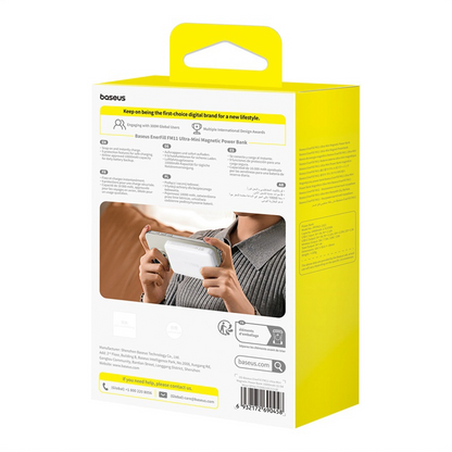 Spoljna bežična baterija Baseus EnerFill FM11 Ultra-Mini, 10000mAh, 22.5W, PD + FQI, 1 x QI - 1 x USB-C, Bela P1008210E213-00