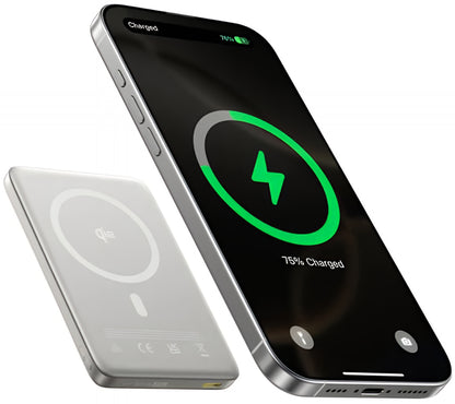 Spoljna bežična baterija Baseus PicoGo AM41, 10000mAh, 27W, PD + FQI, 1 x QI - 1 x USB-C, Bež E0027203