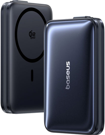 Bežična eksterna baterija Baseus PicoGo AM61, 10000mAh, 45W, PD + FQI, 1 x QI - 2 x USB-C, Crna E0028V00