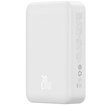 Spoljna Baterija Bežična Baseus Magnetic Mini, 20000mAh, 20W, PD + FQI, 1 x QI - 1 x USB-C, Bela PPCX150002