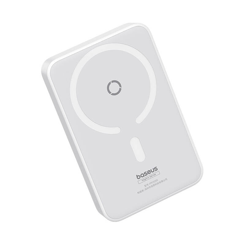 Spoljna bežična baterija Baseus MagPro PPCXZ05, 5000mAh, 20W, PD + FQI, 1 x QI - 1 x USB-C, Bela P10064101223-00