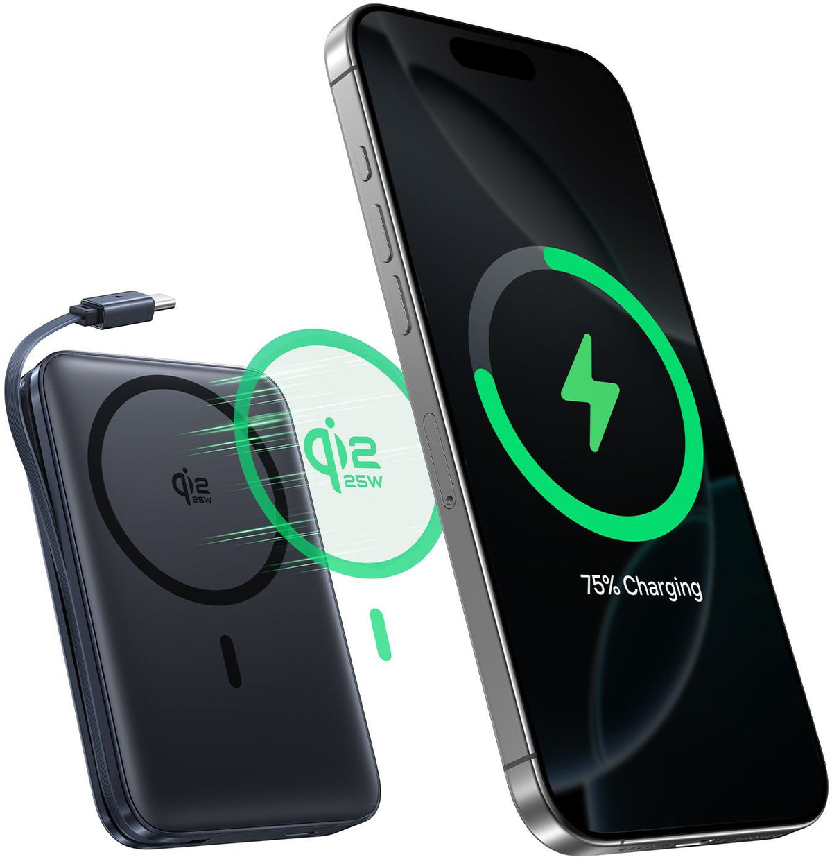Bežična eksterna baterija Baseus PicoGo AM61, 10000mAh, 45W, PD + FQI, 1 x QI - 2 x USB-C, Crna E0028V00