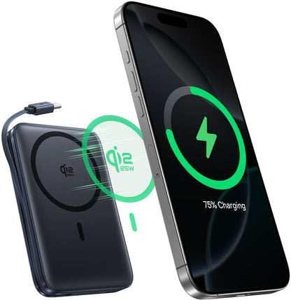 Bežična eksterna baterija Baseus PicoGo AM61, 10000mAh, 45W, PD + FQI, 1 x QI - 2 x USB-C, Crna E0028V00
