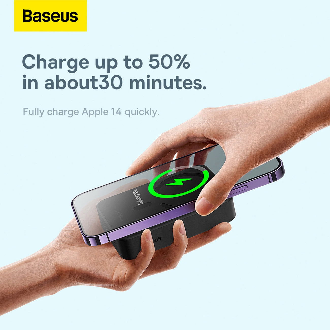 Baterie Externa Wireless Baseus Magnetic Mini, 20000mAh, 20W, PD + FQI, 1 x QI - 1 x USB-C, Neagra PPCX150001