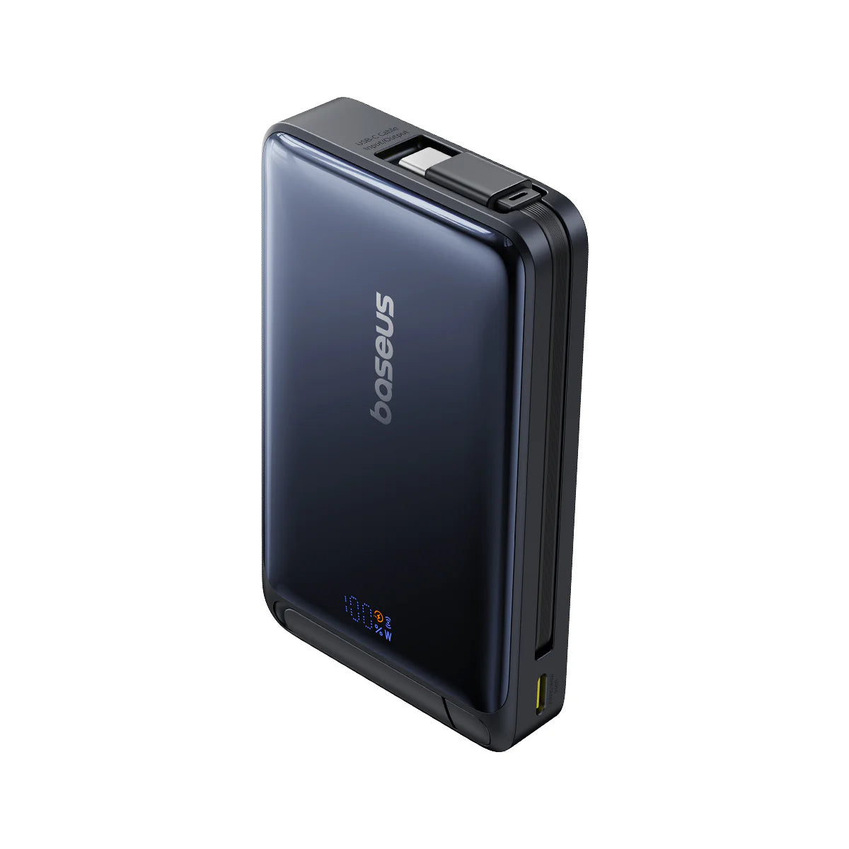 Spoljna bežična baterija Baseus Nomos, 10000mAh, 45W, PD + FQI, 1 x QI - 2 x USB-C, Crna P10078800123-00
