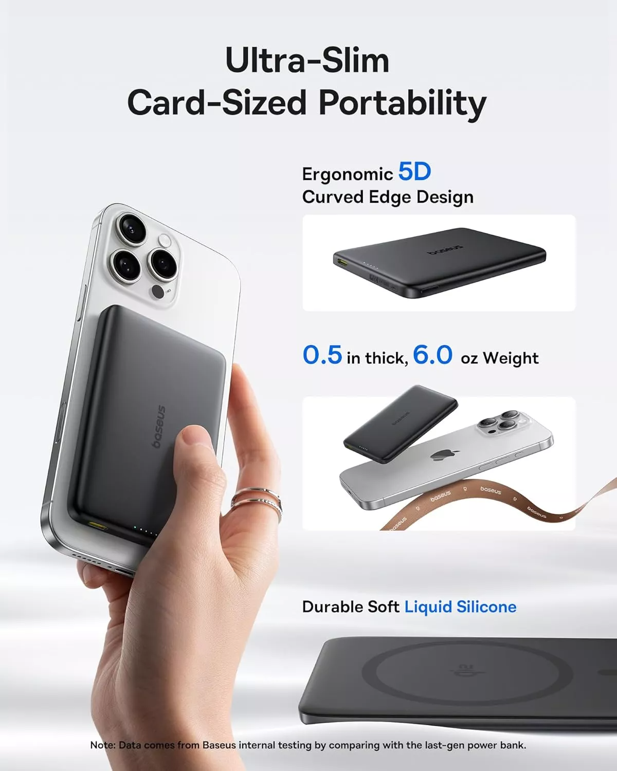 Spoljna bežična baterija Baseus PicoGo AM41, 10000mAh, 27W, PD + FQI, 1 x QI - 1 x USB-C, Crna E0027201