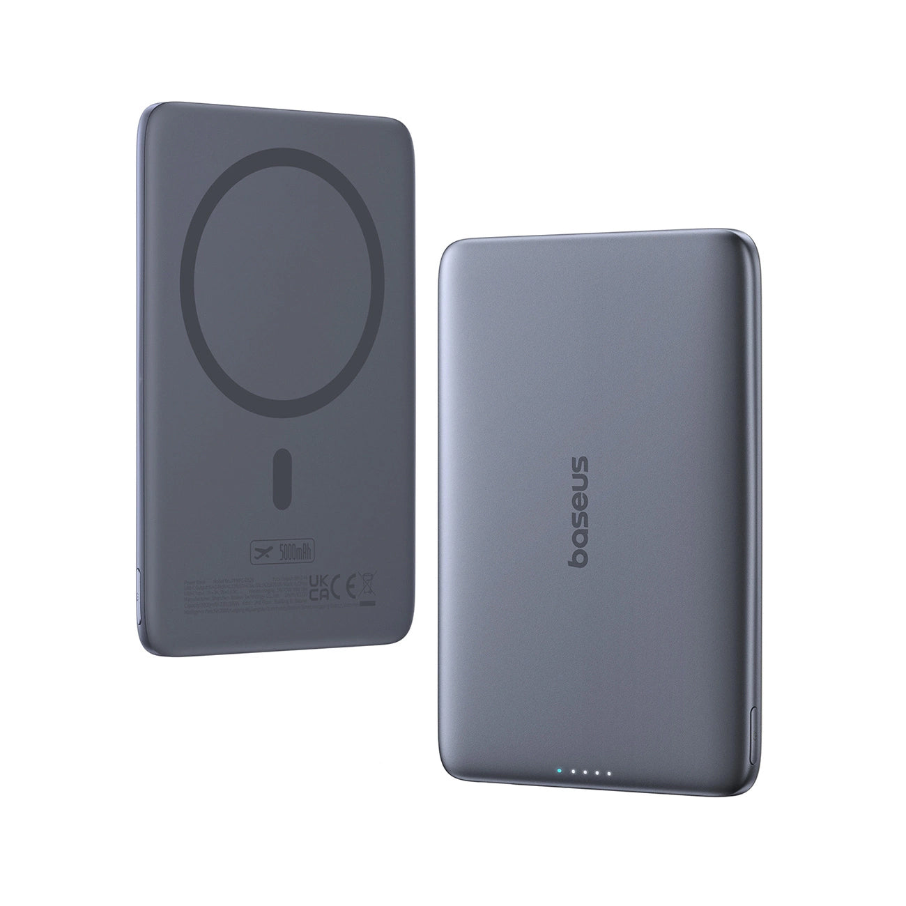 Baterija Eksterna Wireless Baseus PicoGo AM41, 5000mAh, 20W, PD + FQI, 1 x QI - 1 x USB-C, Siva P1007680C813-00
