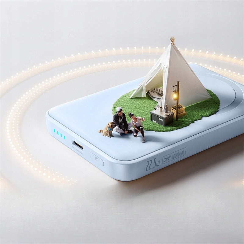 Bežična Eksterna Baterija Baseus EnerFill FM11 Ultra-Mini, 10000mAh, 22.5W, PD + FQI, 1 x QI - 1 x USB-C, Plava P1008210E313-00
