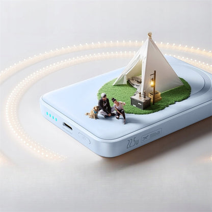 Bežična Eksterna Baterija Baseus EnerFill FM11 Ultra-Mini, 10000mAh, 22.5W, PD + FQI, 1 x QI - 1 x USB-C, Plava P1008210E313-00