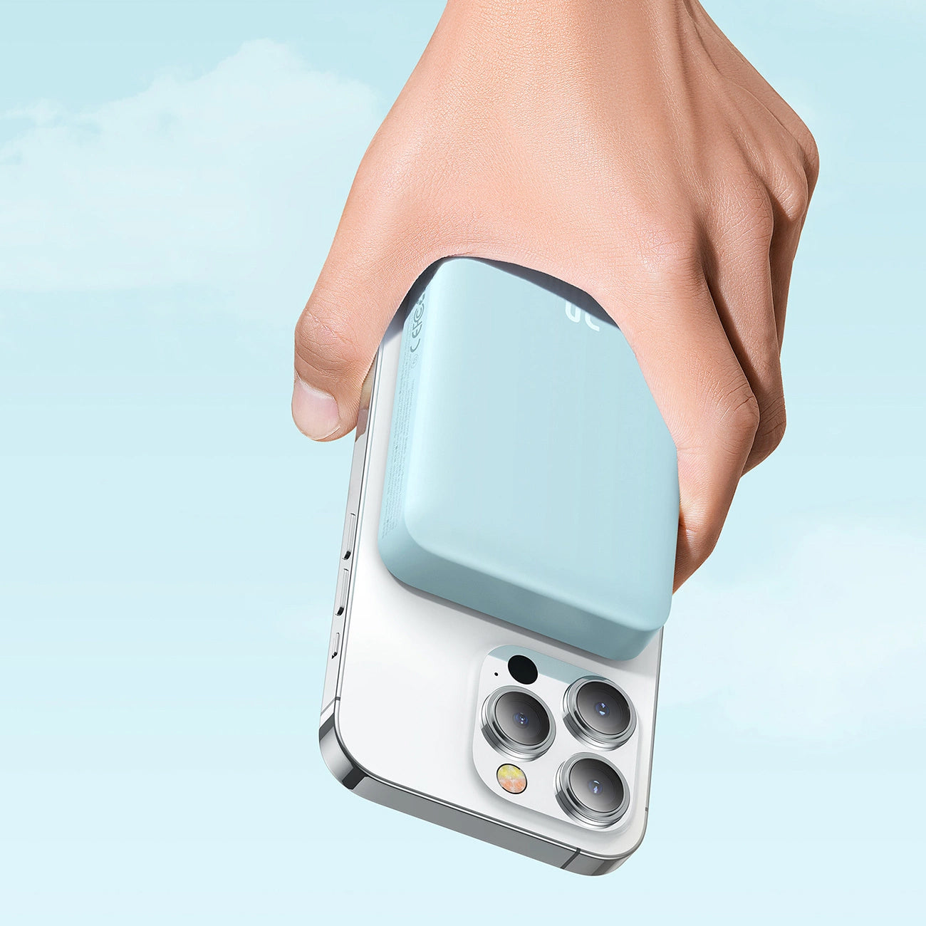 Baterie Externa Wireless Baseus Magnetic Mini, 10000mAh, 30W, PD + FQI, 1 x QI - 1 x USB-C, Albastra PPCX110203
