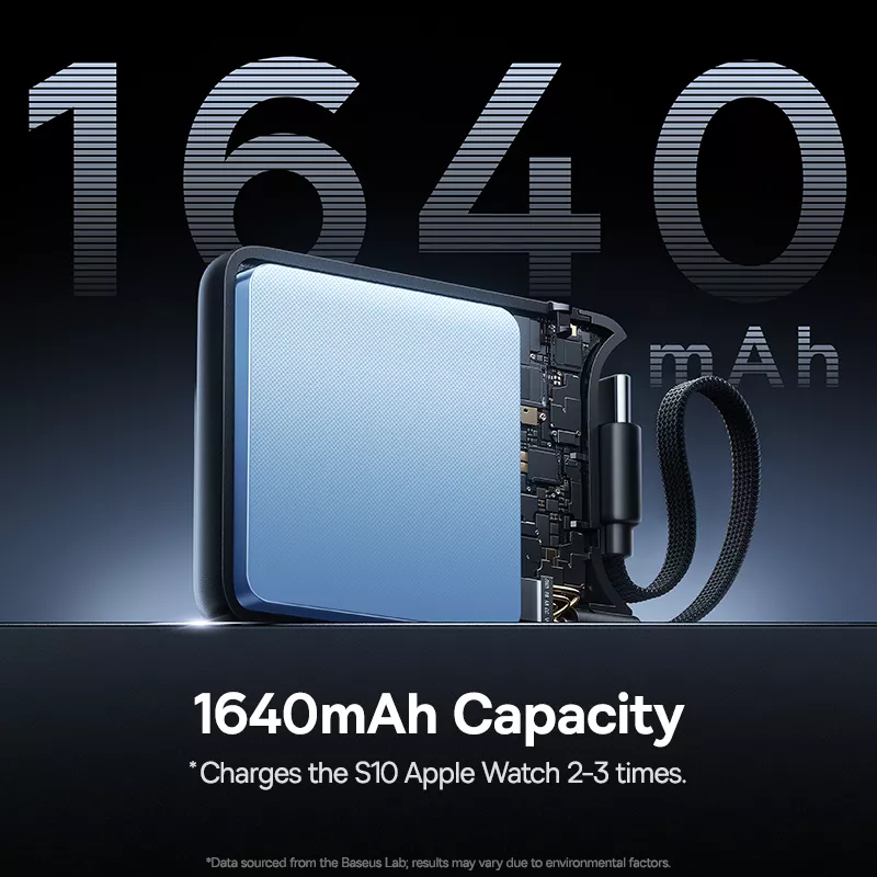Bežična Eksterna Baterija Baseus EnerFill FW11 za Apple Watch Series, 1640mAh, 5W, 1 x QI, Crna E0205301