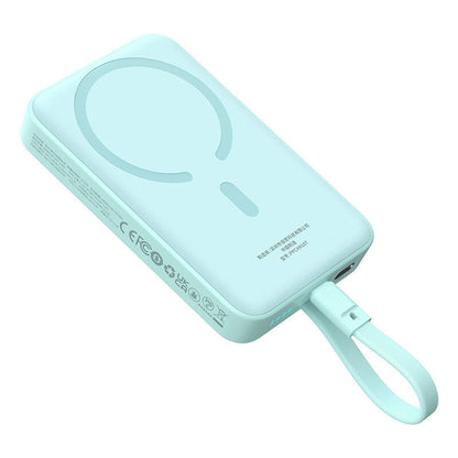 Spoljna bežična baterija Baseus Magnetic Mini, 10000mAh, 30W, PD + FQI, 1 x Lightning - 1 x QI - 1 x USB-C, Plava P1002210B333-00