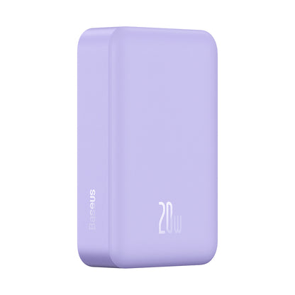 Spoljna Bežična Baterija Baseus Magnetic Mini, 20000mAh, 20W, PD + FQI, 1 x QI - 1 x USB-C, Ljubičasta PPCX150005