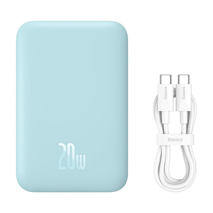 Spoljna bežična baterija Baseus Mini Air, 6000mAh, 20W, PD + FQI, 1 x QI - 1 x USB-C, Plava P10059002313-00