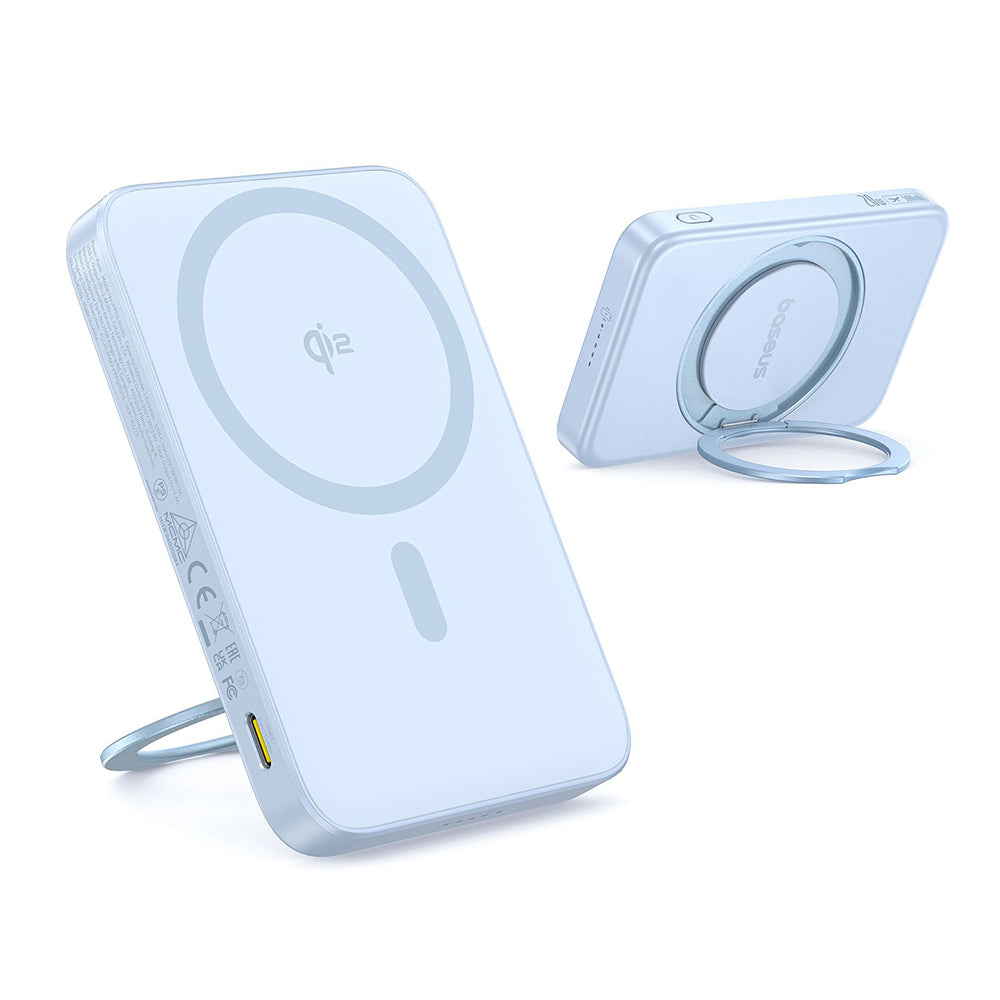 Spoljna bežična baterija Baseus PicoGo, 5000mAh, 20W, PD + FQI, 1 x QI - 1 x USB-C, Plava P10076800313-00