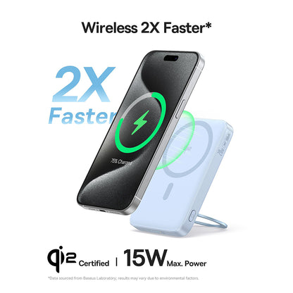 Spoljna bežična baterija Baseus PicoGo, 5000mAh, 20W, PD + FQI, 1 x QI - 1 x USB-C, Plava P10076800313-00