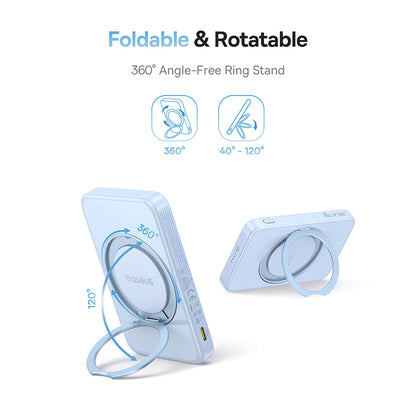 Spoljna bežična baterija Baseus PicoGo, 5000mAh, 20W, PD + FQI, 1 x QI - 1 x USB-C, Plava P10076800313-00